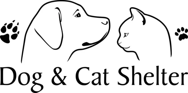 Honden Kattenasiel Teken Voor Logo Ontwerp — Stockvector