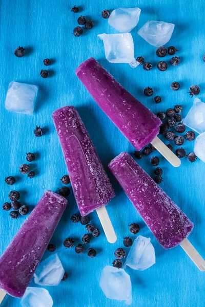 Blueberry ice cream — Stock Photo, Image