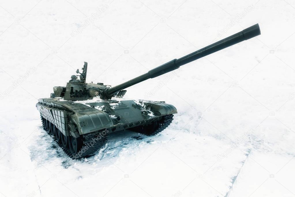 Tank swept snow.