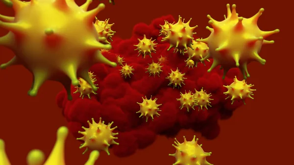 血流中のウイルス細胞との血 — ストック写真