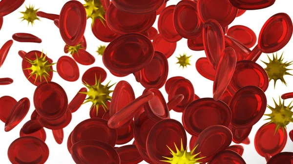 Sangue Con Cellule Del Sangue Batteri Parassiti Primo Piano Sfondo — Foto Stock