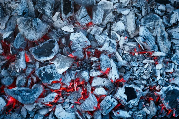 Brasas Textura Fecham Embers Depois Incêndio — Fotografia de Stock