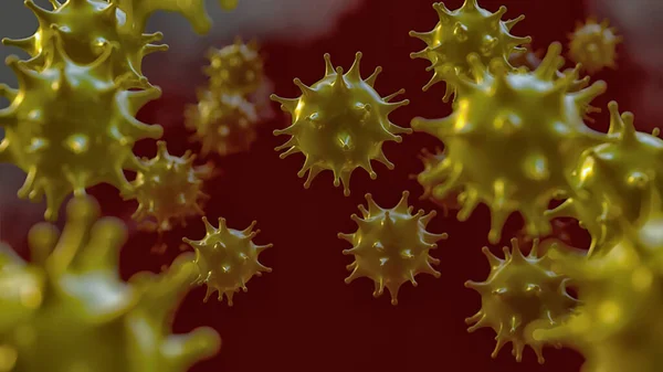 Koyu Bir Arka Planda Kan Dolaşımında Viral Sarı Hücreler Olan — Stok fotoğraf