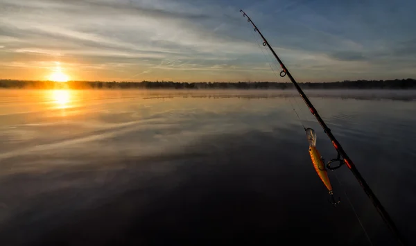 Paisagem de pesca da manhã na Suécia — Fotografia de Stock