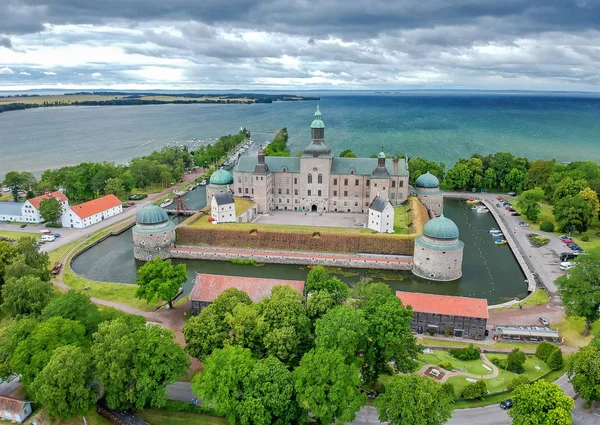 Hrad Vadstena Letní Letecký Pohled — Stock fotografie