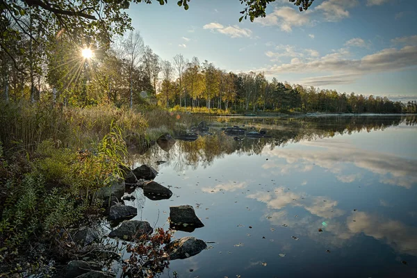 Шведське Озеро Холодного Жовтня — стокове фото