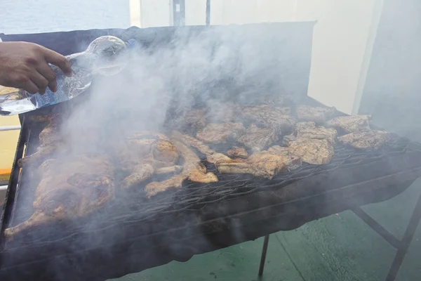 Dettaglio Carne Arrosto Cima Barbecue — Foto Stock