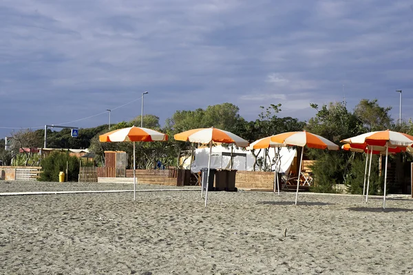 Detal Parasola Plaży Włoszech — Zdjęcie stockowe