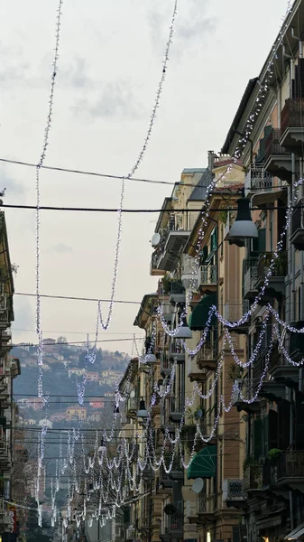 Weihnachtsbeleuchtung Der Stadt Spezia Italien — Stockfoto