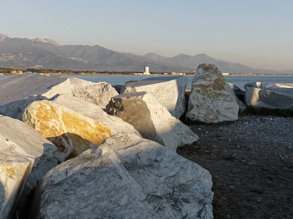 Detail Van Marmeren Blok Jachthaven Van Carrara Italië — Stockfoto