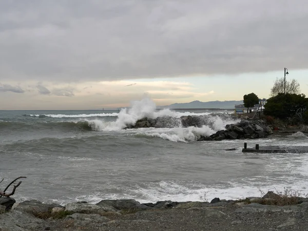 Détail d'une tempête à genova pegli — Photo