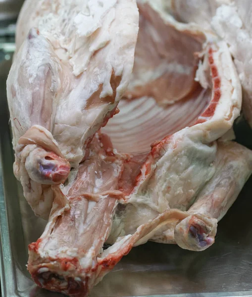 市場で肉の詳細 — ストック写真