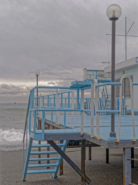 Het strand bij zonsondergang, Genua (Genova), Pegli — Stockfoto