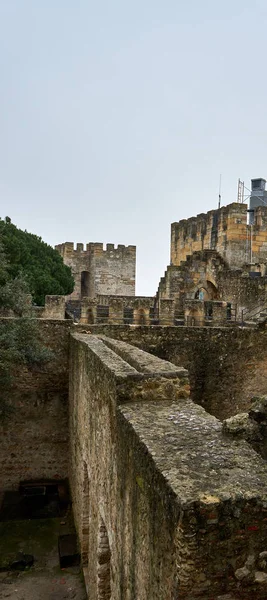 Dettaglio Del Castello Medievale San Jorge Lisbona — Foto Stock
