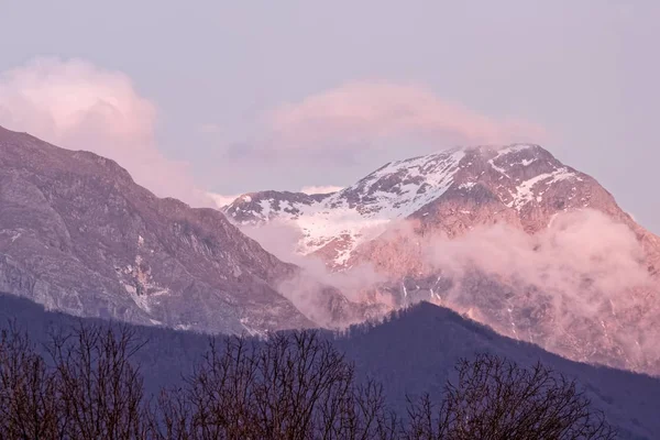 Vista Delle Alpi Apuane Inverno Italia — Foto Stock