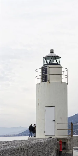 Blick Auf Den Leuchtturm Der Stadt Camogli Provinz Genua Ligurien — Stockfoto