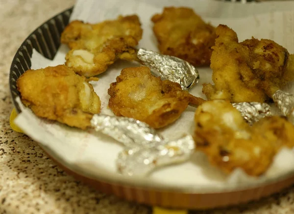 Detalle Pollo Frito Una Olla Casa — Foto de Stock