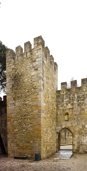 Dettaglio Del Castello Medievale San Jorge Lisbona — Foto Stock