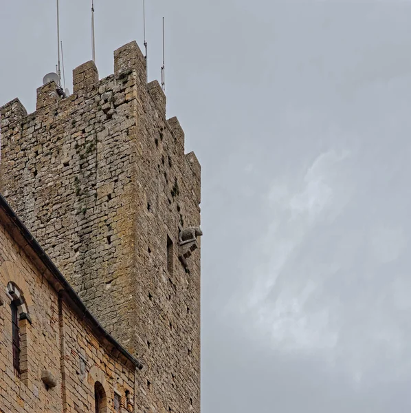 Vista Muito Agradável Volterra Uma Aldeia Medieval Toscana — Fotografia de Stock