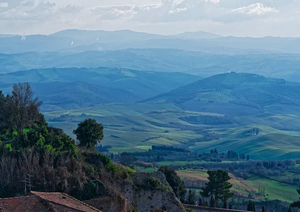 Very Nice View Tuscany Meadow Volterra —  Fotos de Stock