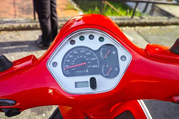 Pannello Controllo Scooter Indicatori Segnale Carburante Velocità — Foto Stock