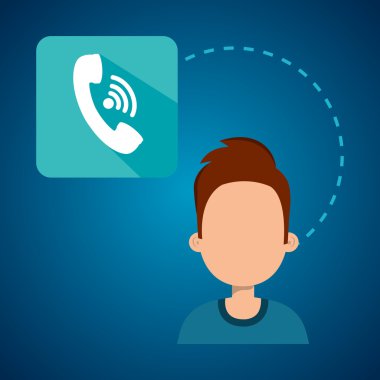 Avatar adam telefon kulaklık simgesiyle