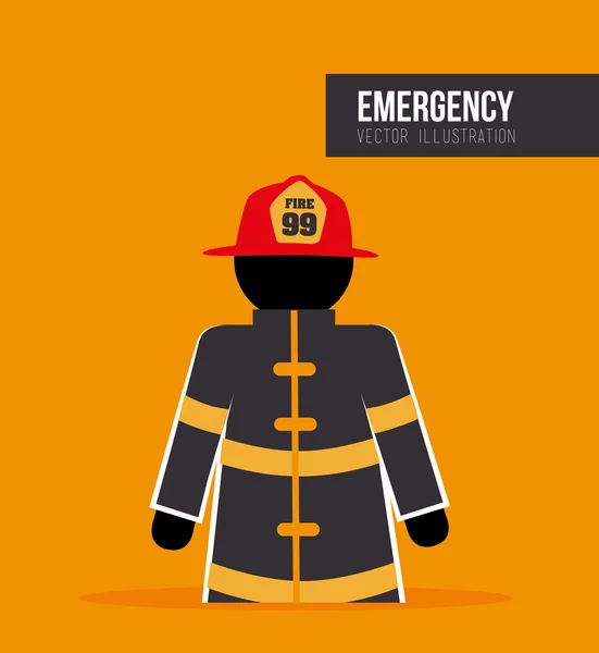 Pompier homme dessin animé — Image vectorielle