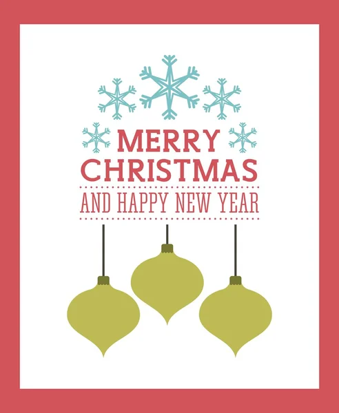 Happy merry christmas card icon — Stock Vector