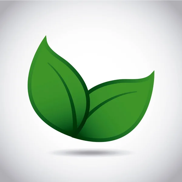 Ecología hojas icono verde — Vector de stock