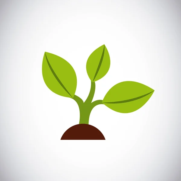 Ecología hojas icono verde — Vector de stock