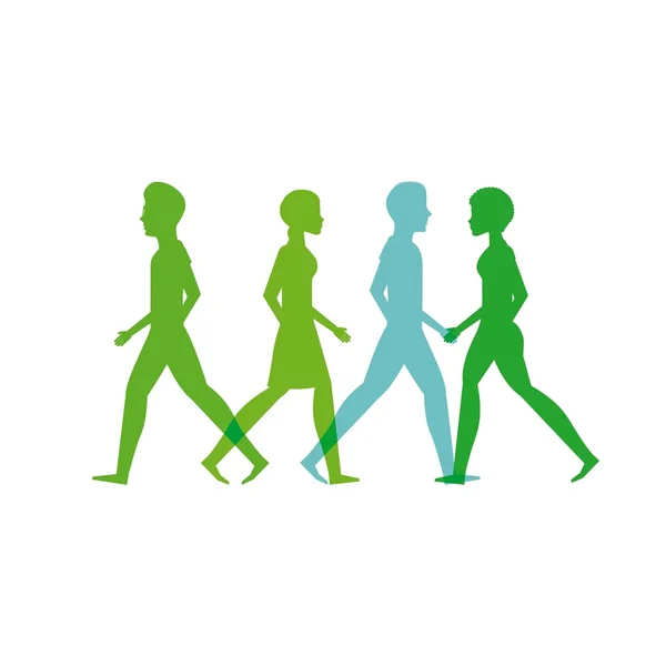 Ecology people walk icon — Stock Vector