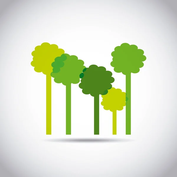 Árbol bosque ecología icono — Vector de stock
