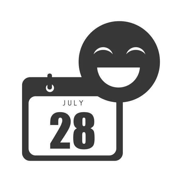 Kalender mit glücklichem Emoticon — Stockvektor