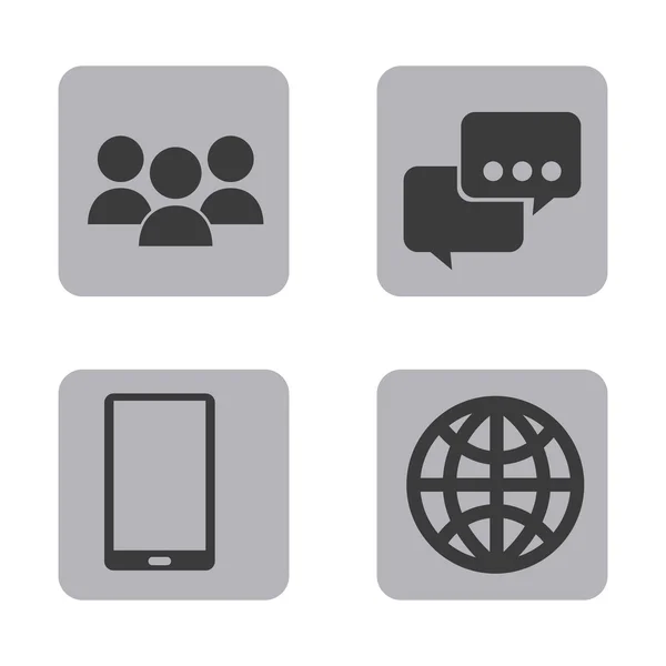 Icono de redes sociales móviles — Archivo Imágenes Vectoriales