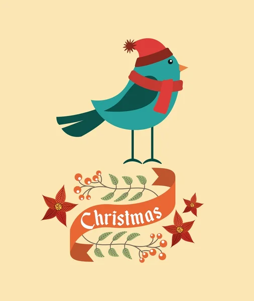 Веселый характер животного Рождества — стоковый вектор