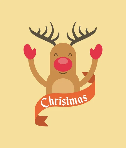 Frohe Weihnachten Animal Charakter Urlaub Dezember — Stockvektor