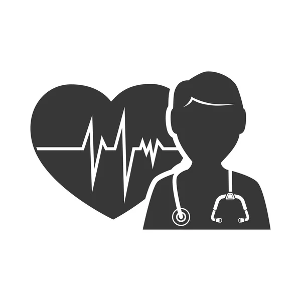 Corazón de pulso cardio — Vector de stock