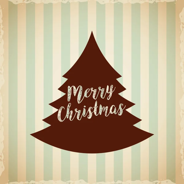 Merry christmas tree holiday december — Stock Vector