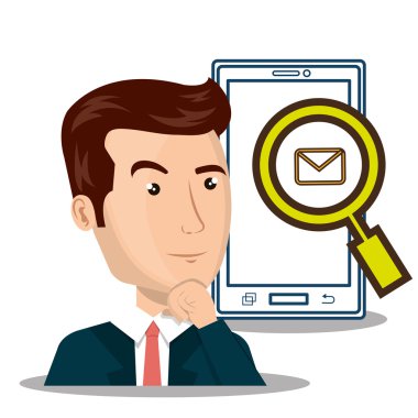 Avatar adam ve akıllı telefon simgesi