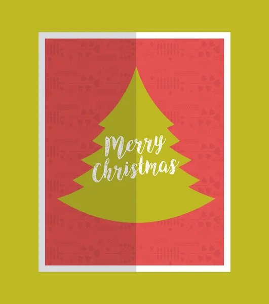 Merry christmas tree holiday december — Stock Vector