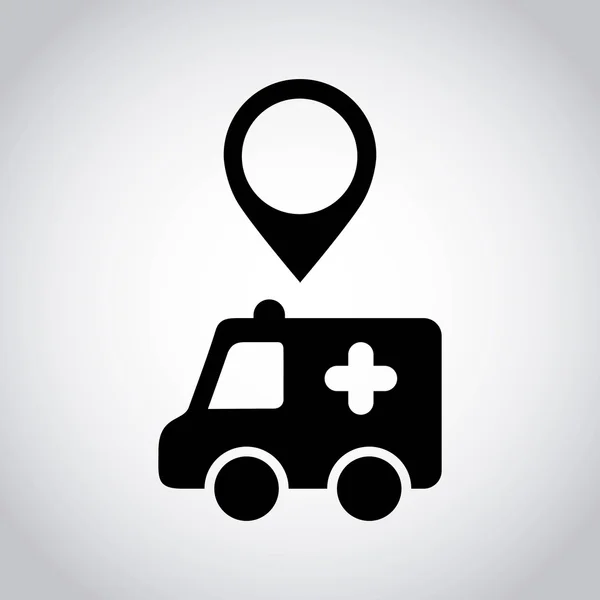 Ambulance pointer location icon — Stock Vector