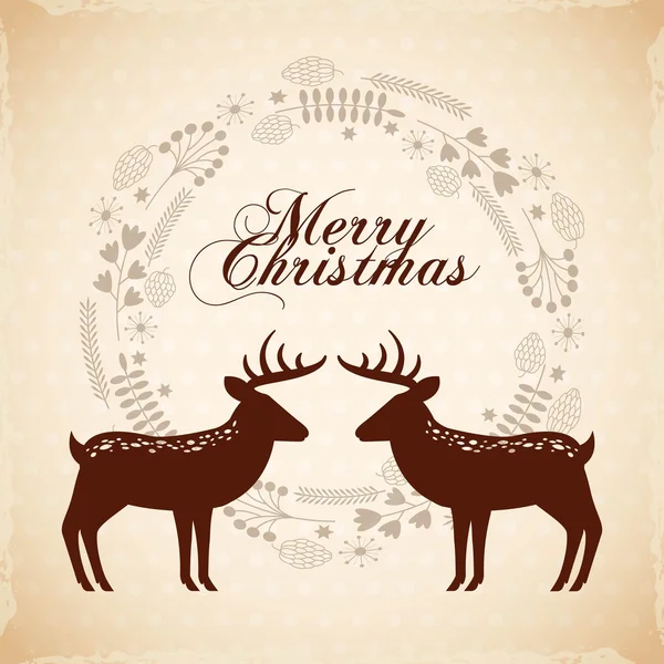 Feliz navidad carácter animal vacaciones diciembre — Vector de stock