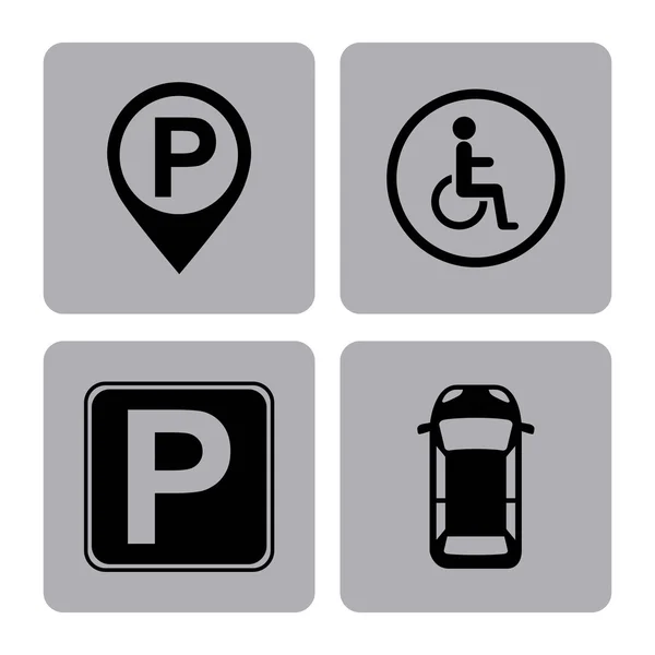 Zona de aparcamiento icono de señal — Archivo Imágenes Vectoriales