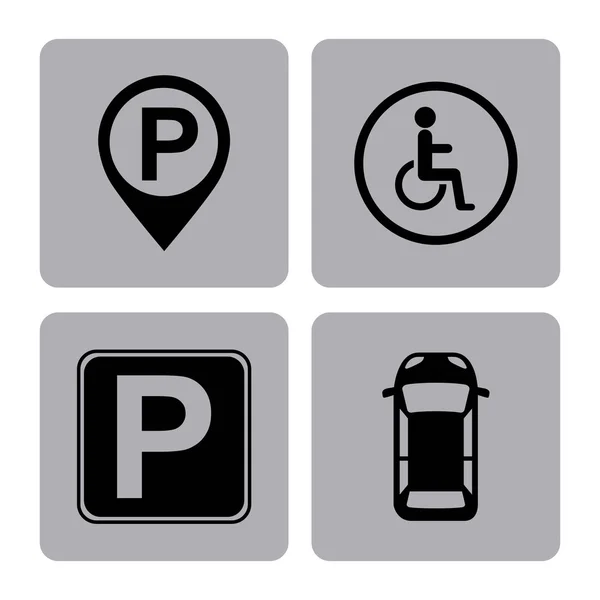 Parkeren zone signaalpictogram — Stockvector