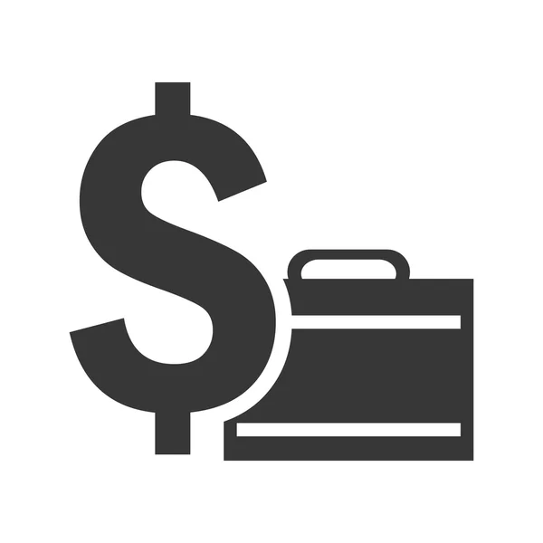 Money symbol with executive briefcase — Stock Vector