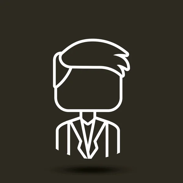 Mężczyzna osoba avatar płaskie ikona — Wektor stockowy