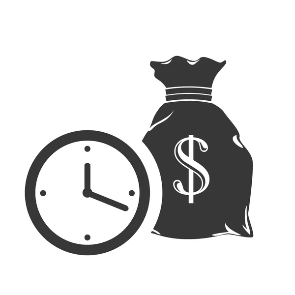 Sac avec symbole d'argent — Image vectorielle