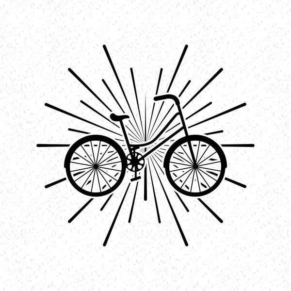 Ícone retro do veículo de bicicleta — Vetor de Stock