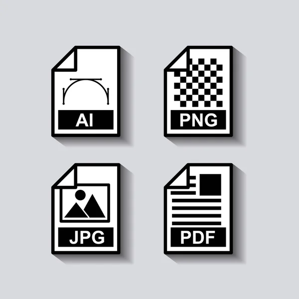 Définir l'icône de format des documents — Image vectorielle