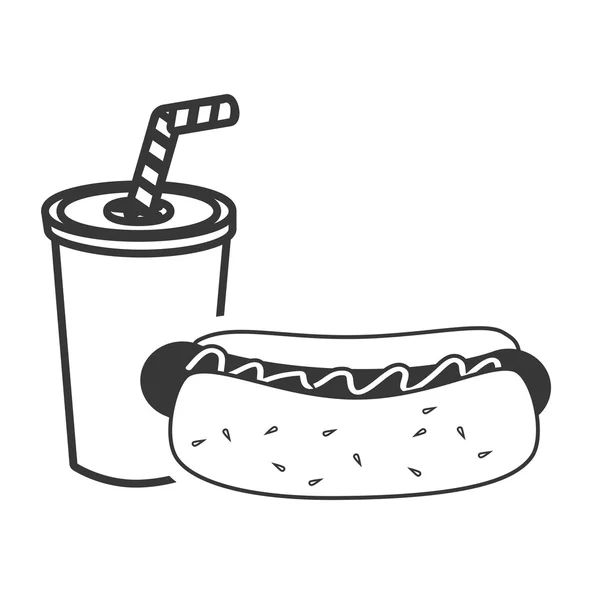 Hot Dog Fast Food — Stockvektor